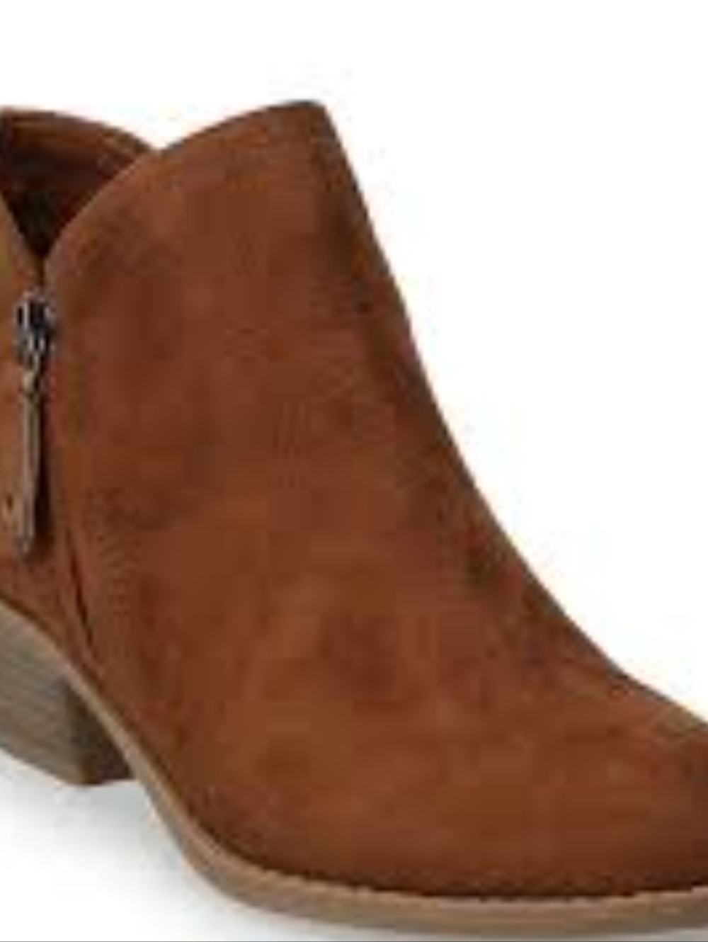 SO Women's Brown Suede Ankle Booties with Side Zip